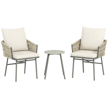 Outsunny Muebles De Jardín Con 2 Sillas Con Cojines Lavables Y Mesa Impermeable_0