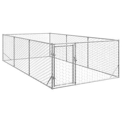 Caseta Para Perros De Exterior Con Puerta 2x4x1 M De Acero Galvanizado_1