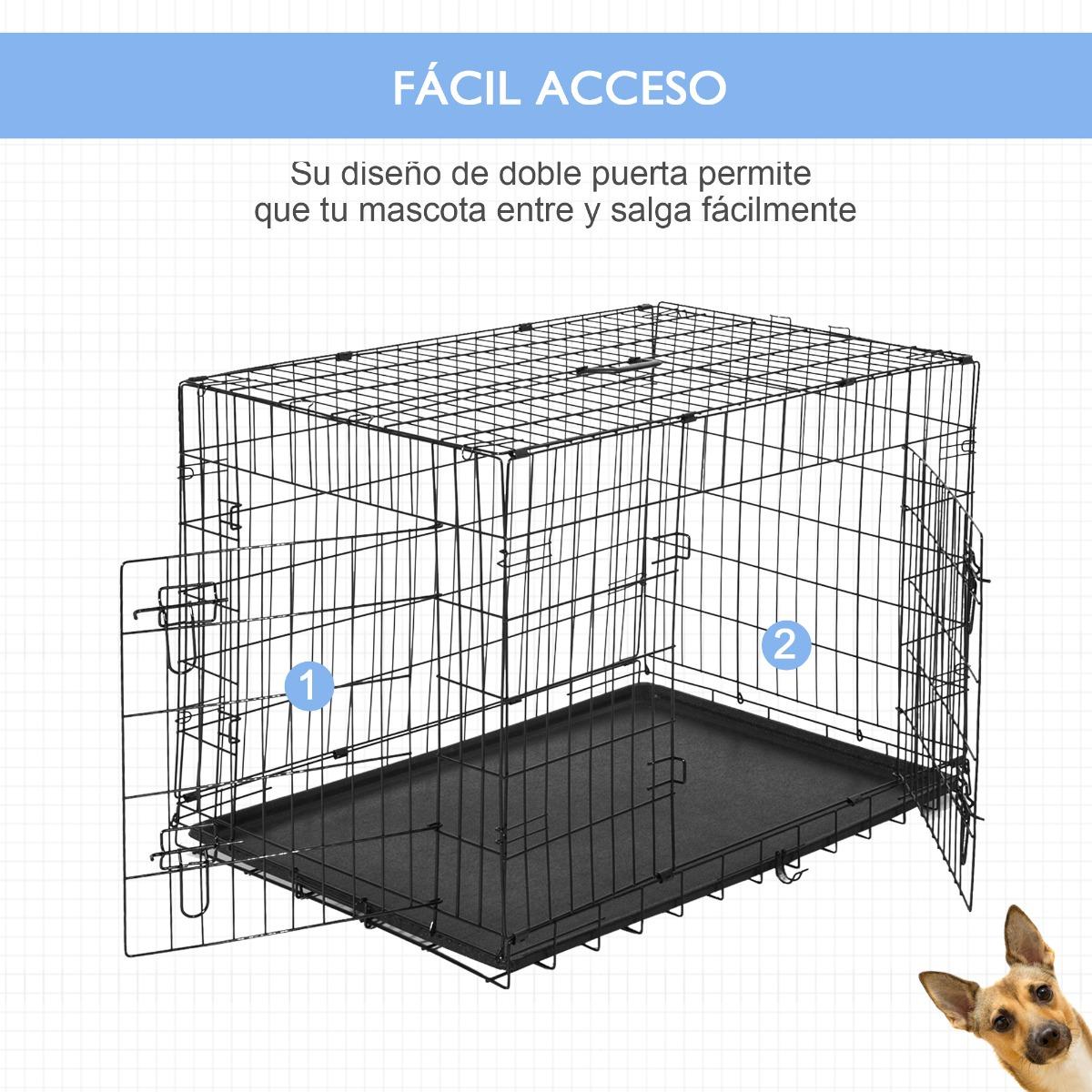 Jaula para perro 122x77x82cm - Negro PawHut