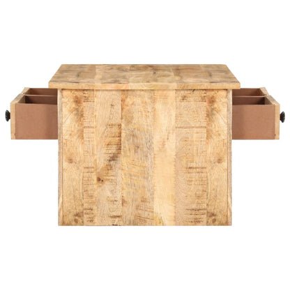 Mesa De Centro De Madera Maciza De Mango Rugosa 88x50x38 Cm_2