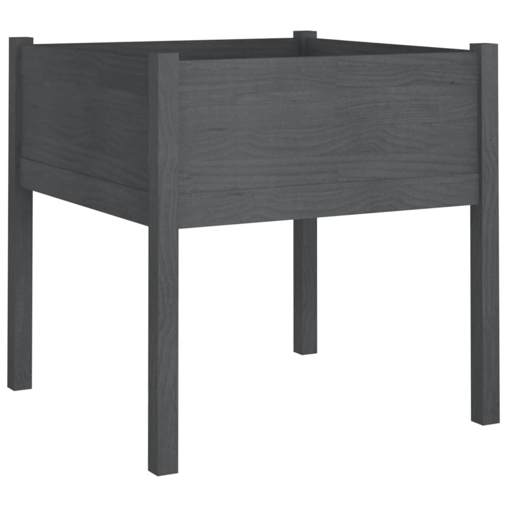 Jardineras 2 Uds Madera Maciza De Pino Gris 70x70x70 Cm_3
