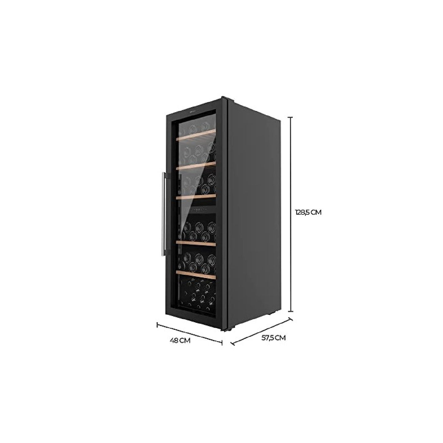 Vinoteca De 77 Botellas Bolero Grandsommelier Duo 77000 Black. 193 L, Sistema Compresor De Enfriamiento, Display, Control Táctil, Temperatura Regula_2