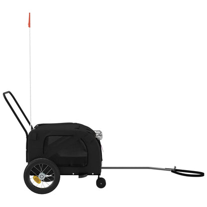 Vidaxl Remolque De Bicicleta Mascotas Hierro Tela Oxford Negro_5