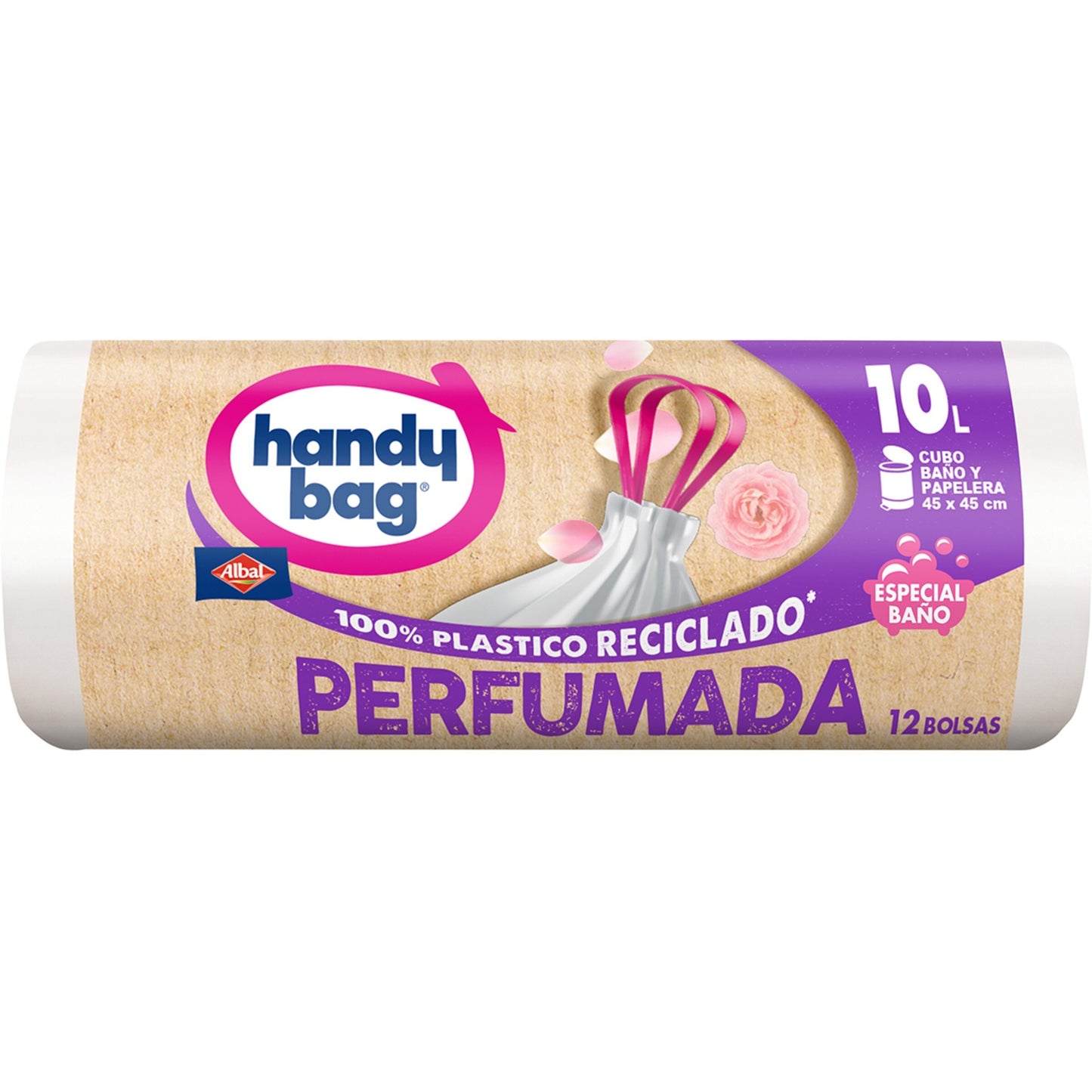 Bolsas basura Baño Perfumada 10L Handy Bag 12 uds 100% recicladas
