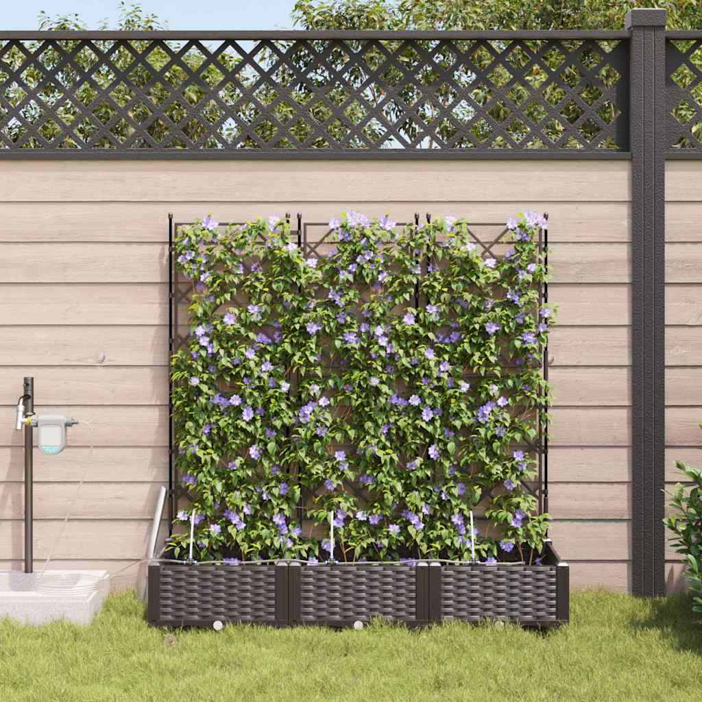 Macetero De Jardín 3 Uds. Marrón 120 X 40 X 126 Cm Pp_1
