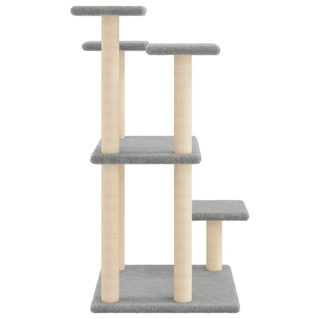 Vidaxl Postes Rascadores Para Gatos Con Plataformas Gris Claro 98,5 Cm_4