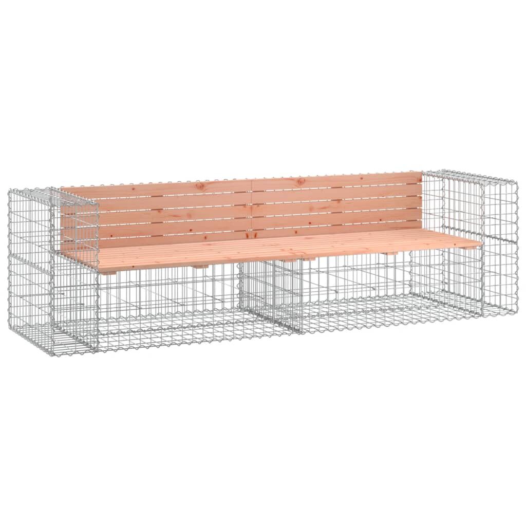 Vidaxl Banco Jardín Diseño Gaviones Madera Abeto Douglas 244x71x65,5cm_0