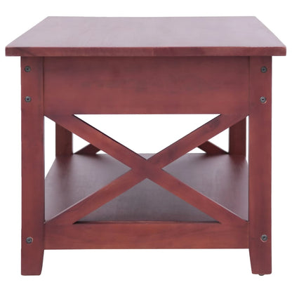 Mesa De Centro De Madera Maciza De Caoba Marrón 100x55x46 Cm_3
