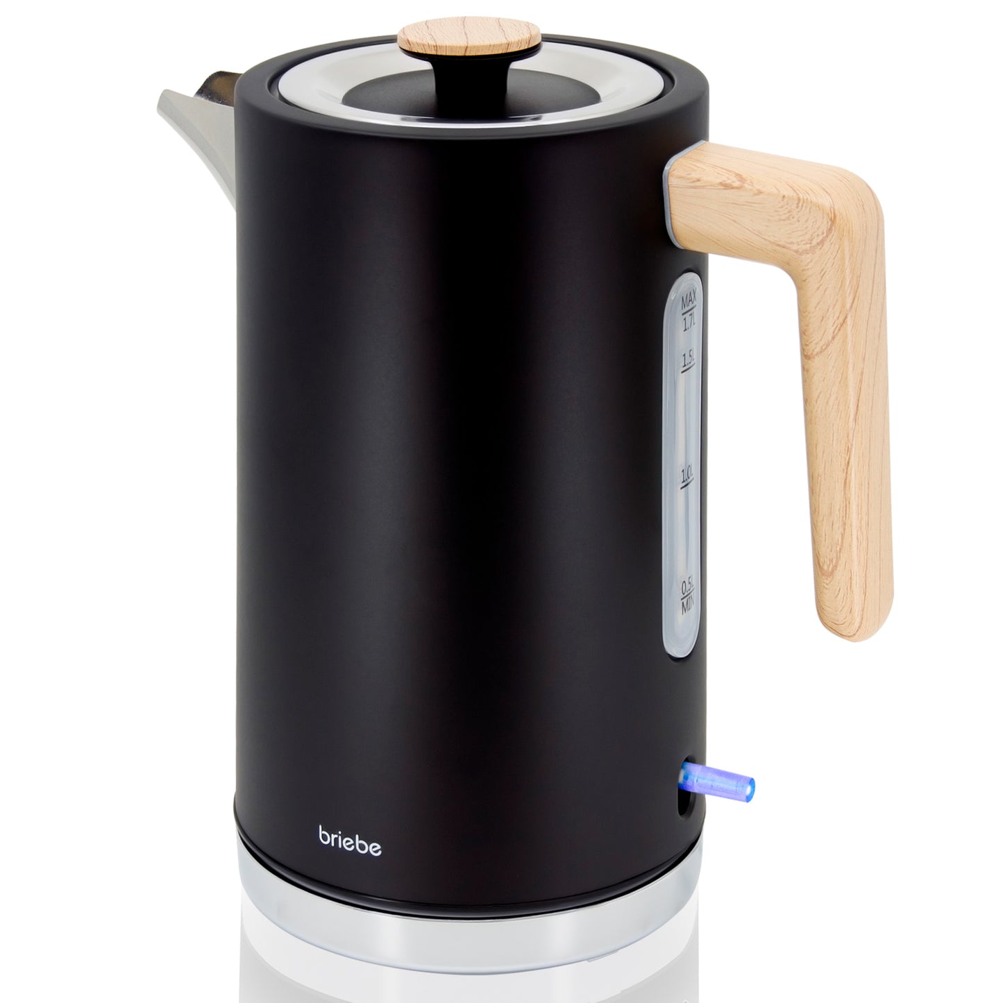 Briebe Nordic Hervidor Agua Eléctrico 1,7l Inalámbrico Ebullición Rápida, Libre De Bpa, Base De 360°, Kt1165blk, Negro_0