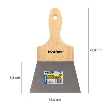 Espatula Techos Mango Madera Hoja Acero 90 X 140 Mm. Espatula Yeso, Espatula Pintor, Espatula Masillas, Espatula Pladur, Etc._1