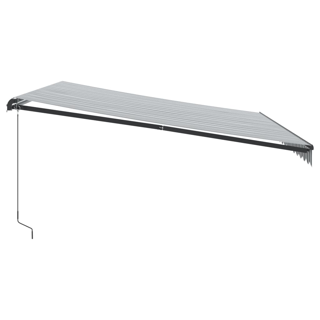 Toldo Retráctil Manual Luz Led Antracita Y Blanco 450x350 Cm_4