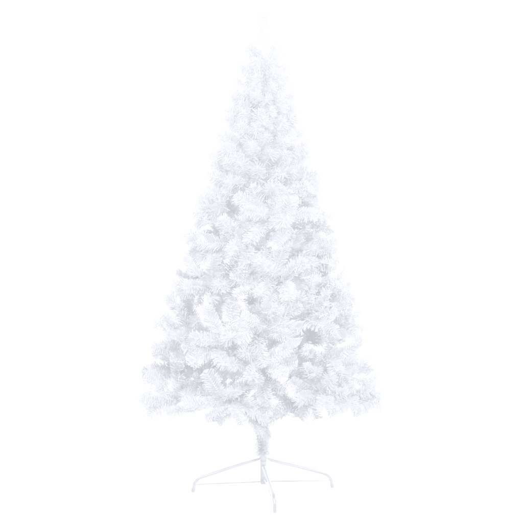 Vidaxl Medio Árbol De Navidad Con Luces Y Bolas Blanco 150 Cm_4