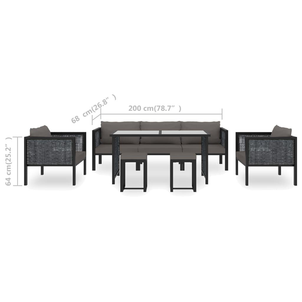 Vidaxl Muebles Jardín 8 Pzas Y Cojines Ratán Sintético Gris Antracita_2