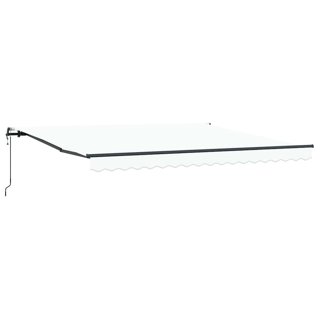 Toldo Retráctil Blanco 400 X 300 Cm Tela Y Aluminio_0