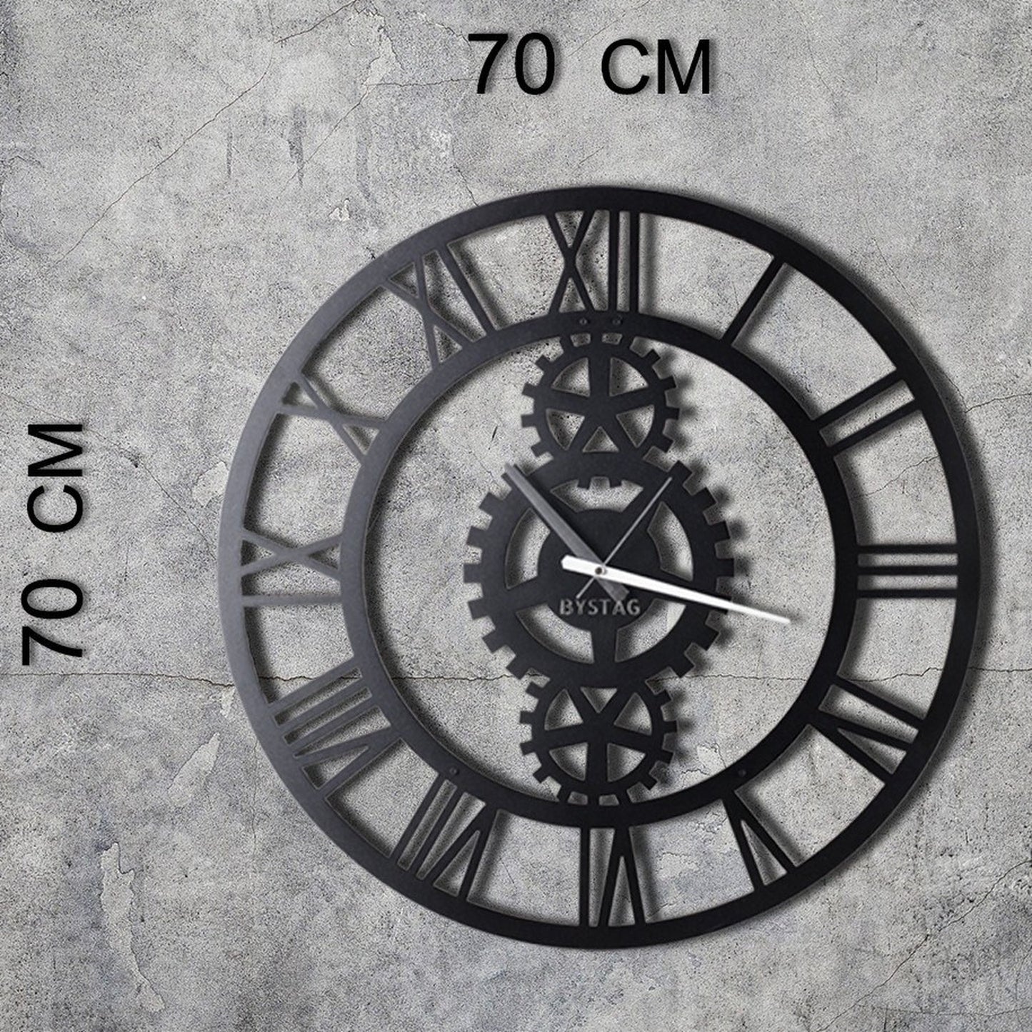Reloj De Pared Metal Engranajes 70x70_1