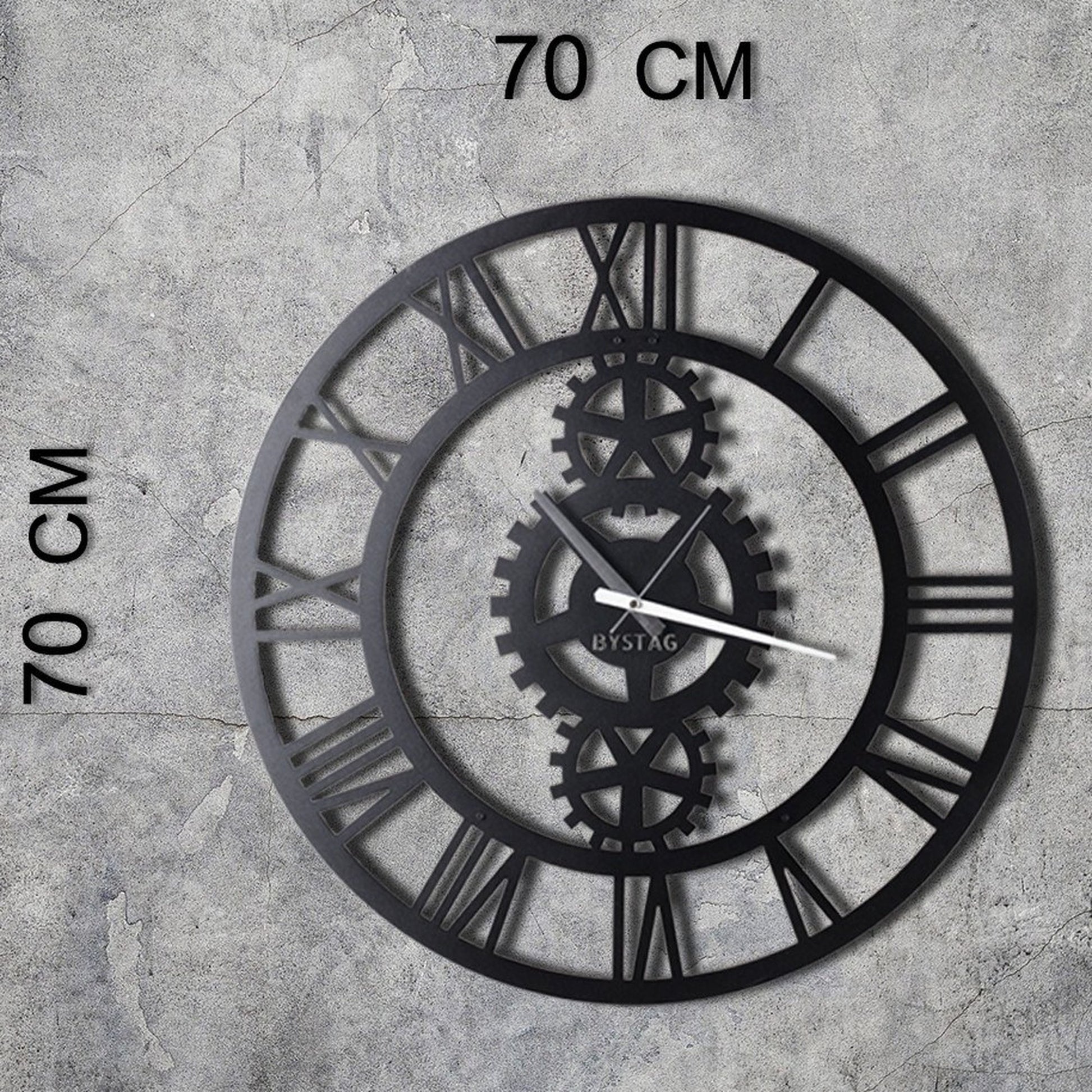 Reloj De Pared Metal Engranajes 70x70_1