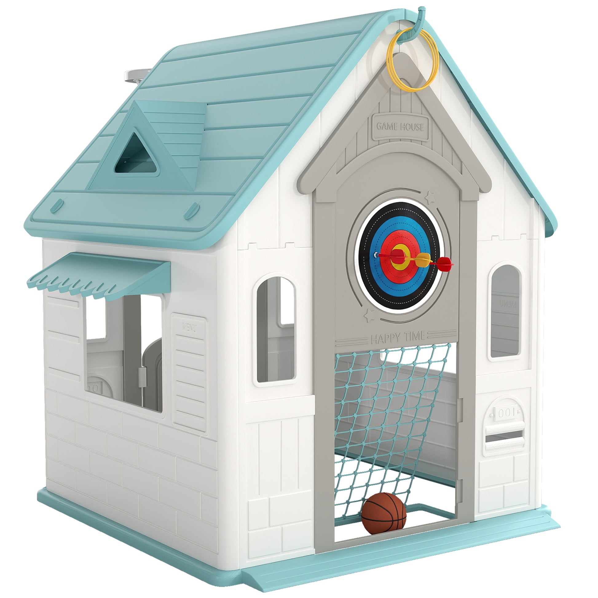 Aiyaplay Casita Infantil Exterior E Interior 5 En 1 Beige_0