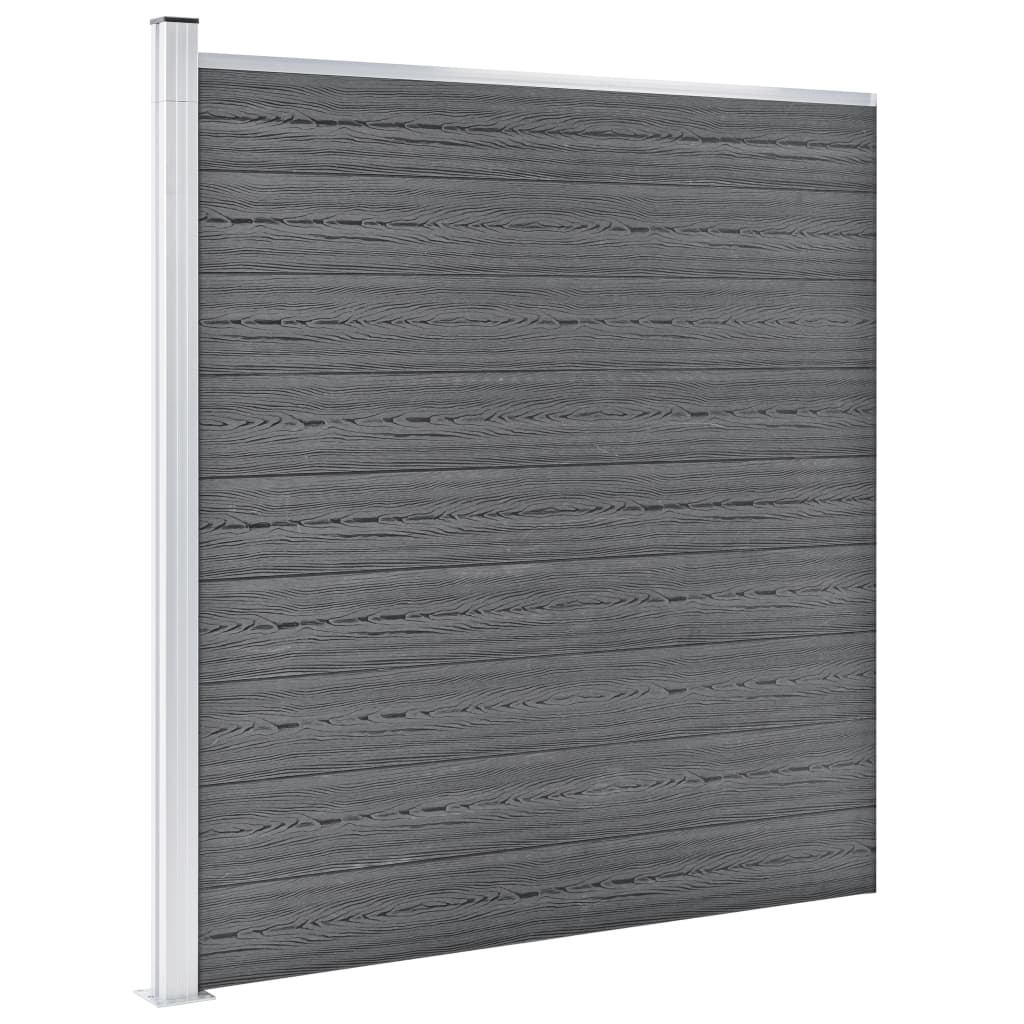 Set De Valla 6 Cuadradas + 1 Oblicua Wpc Gris 1138x186 Cm / Vetonek_1