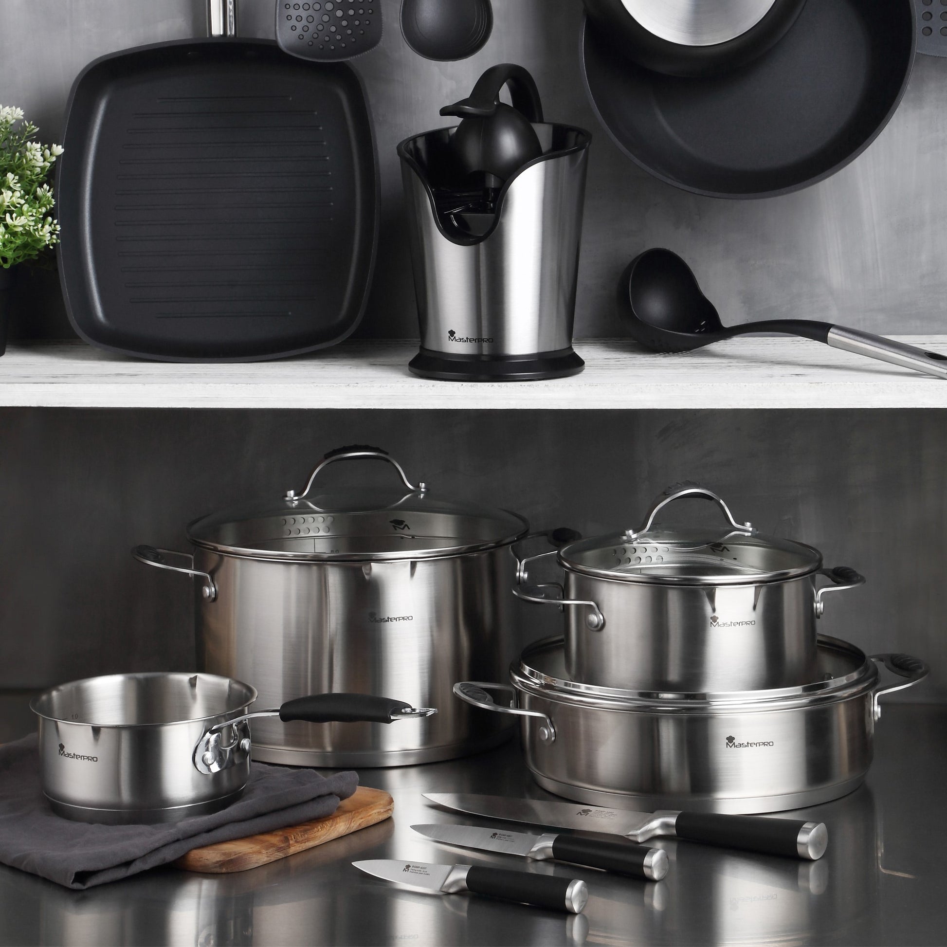 Stock Pot 28x16.5cm 9,8l Acero Inox Ind C/tapa Foodies Mp_5