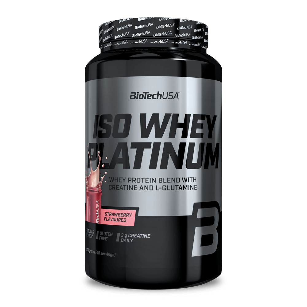 Iso Whey Platinum - 908g - Fresa - Proteína De Aislado De Suero Isolate - Biotech Usa_0