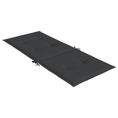 Vidaxl Cojín Silla De Jardín Respaldo Alto 2 Uds Tela Negro 120x50x3cm_3
