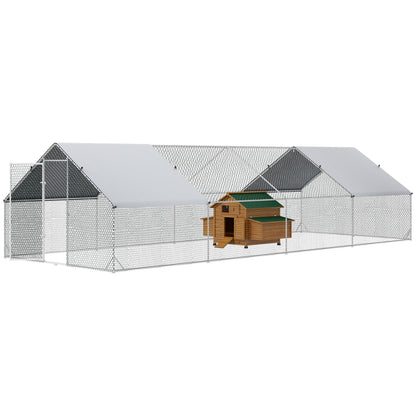Pawhut Conjunto De 1 Gallinero De Madera Y 1 Gallinero Para Exterior Grande_0