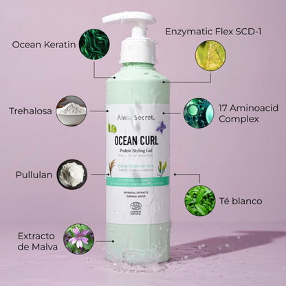 Gel Definidor de rizos Ocean Curl, Alma Secret, 250 ml
