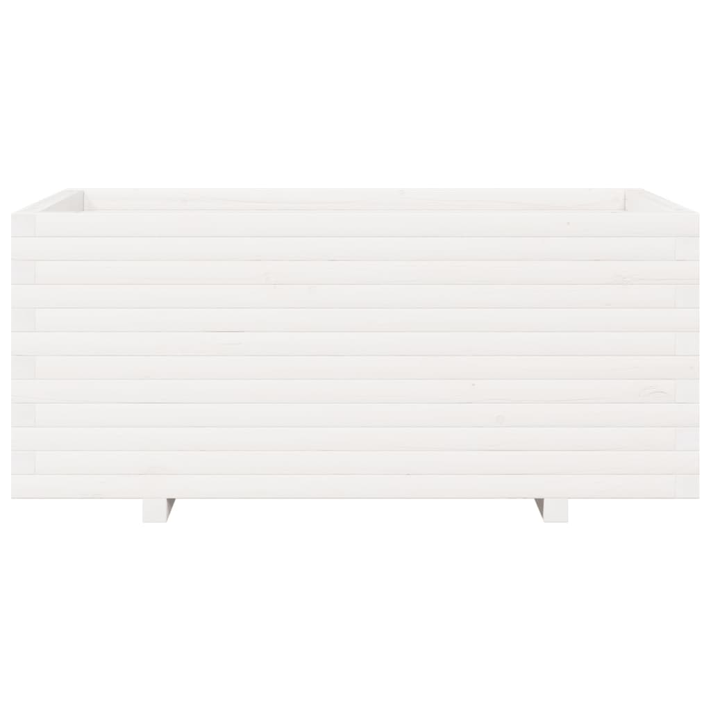 Jardinera Madera Maciza De Pino Blanco 110x60x49,5 Cm_4