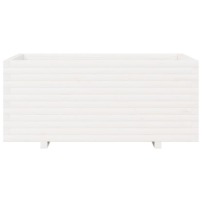 Jardinera Madera Maciza De Pino Blanco 110x60x49,5 Cm_4