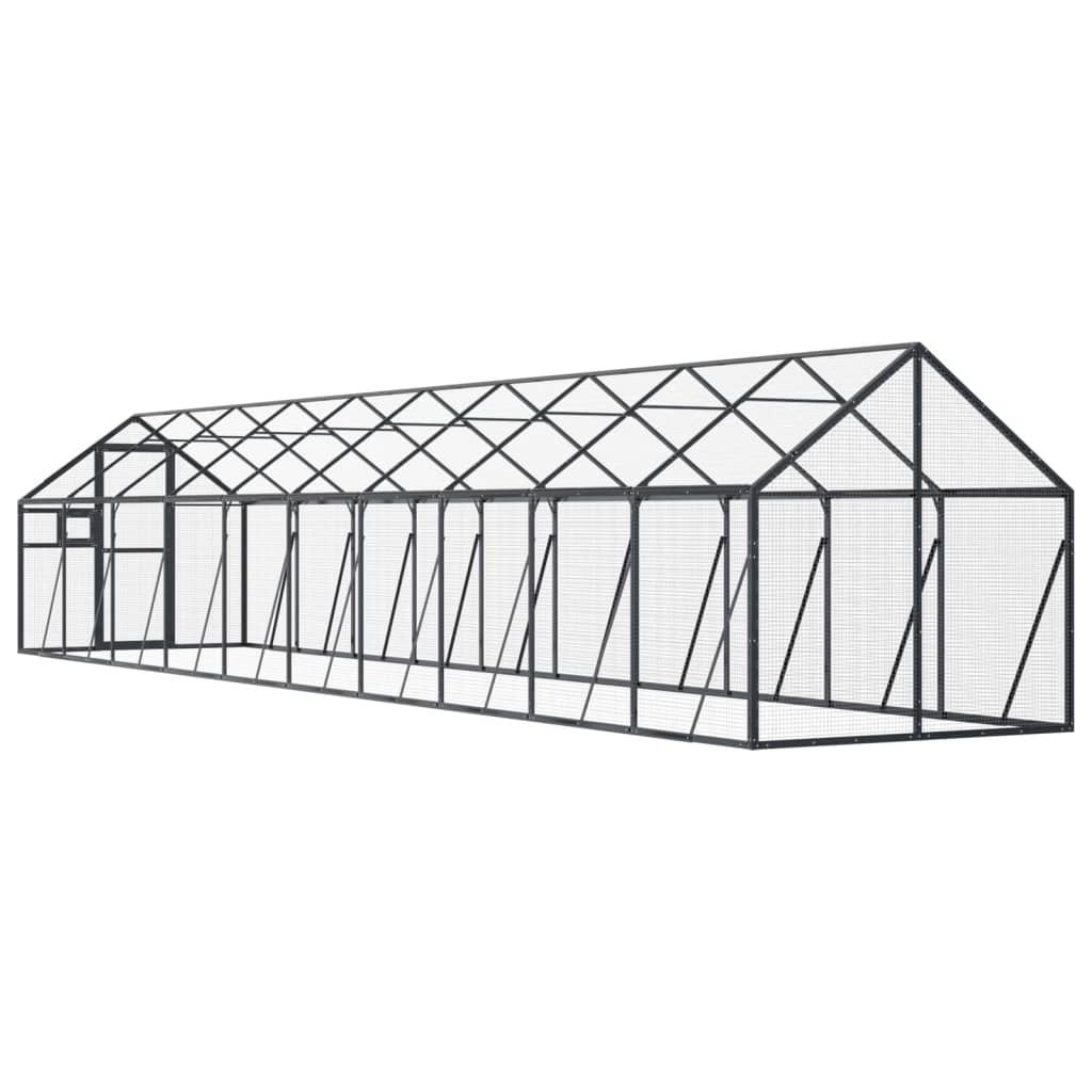 Vidaxl Pajarera De Aluminio Gris Antracita 1,79x10x1,85 M_4