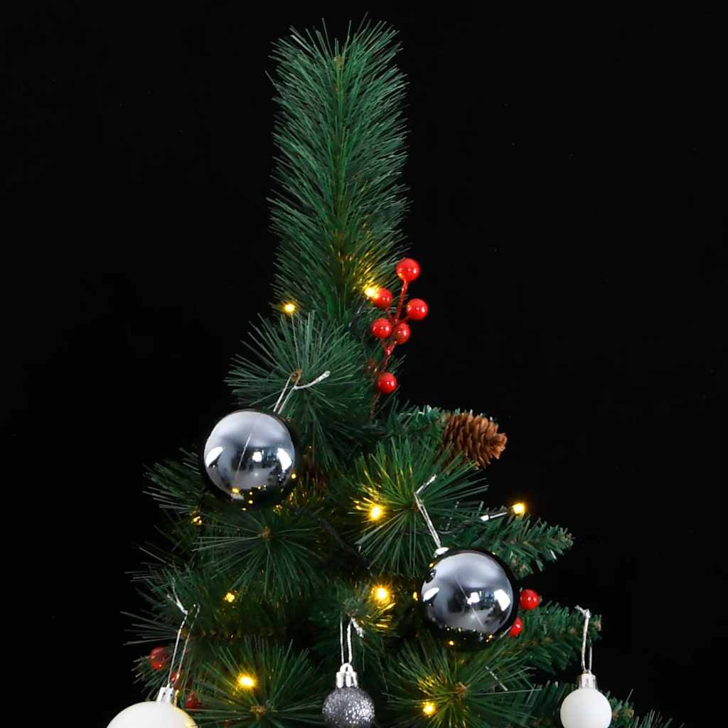 Vidaxl Árbol De Navidad Artificial Con Bisagras 300 Led Y Bolas 210 Cm_1