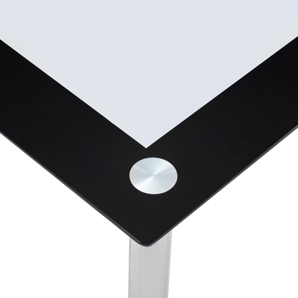 Mesa De Comedor Vidrio Templado Negro Transparente 120x60x75 Cm_2