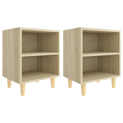 Mesitas De Noche 2 Uds Con Patas Madera Roble Sonoma 40x30x50cm_0