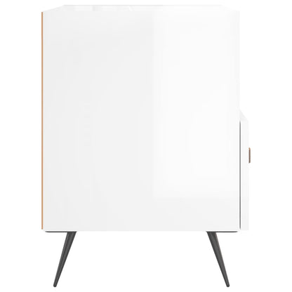 Mesita De Noche Madera De Ingeniería Blanco Brillo 40x35x47,5cm_3