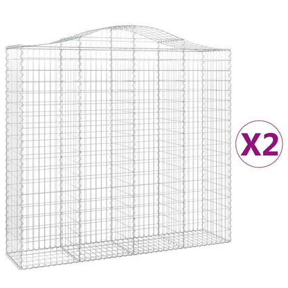 Cestas De Gaviones 2 Uds Forma De Arco Hierro 200x50x180/200 Cm_0