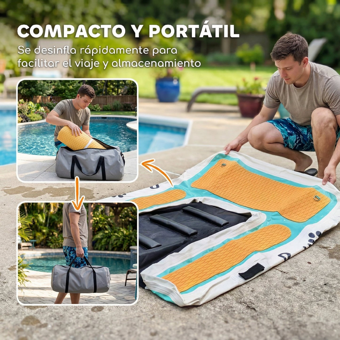 Pawhut Rampa De Agua Hinchable Para Perros Para Piscina Barcos Lagos 151x102 Cm_4