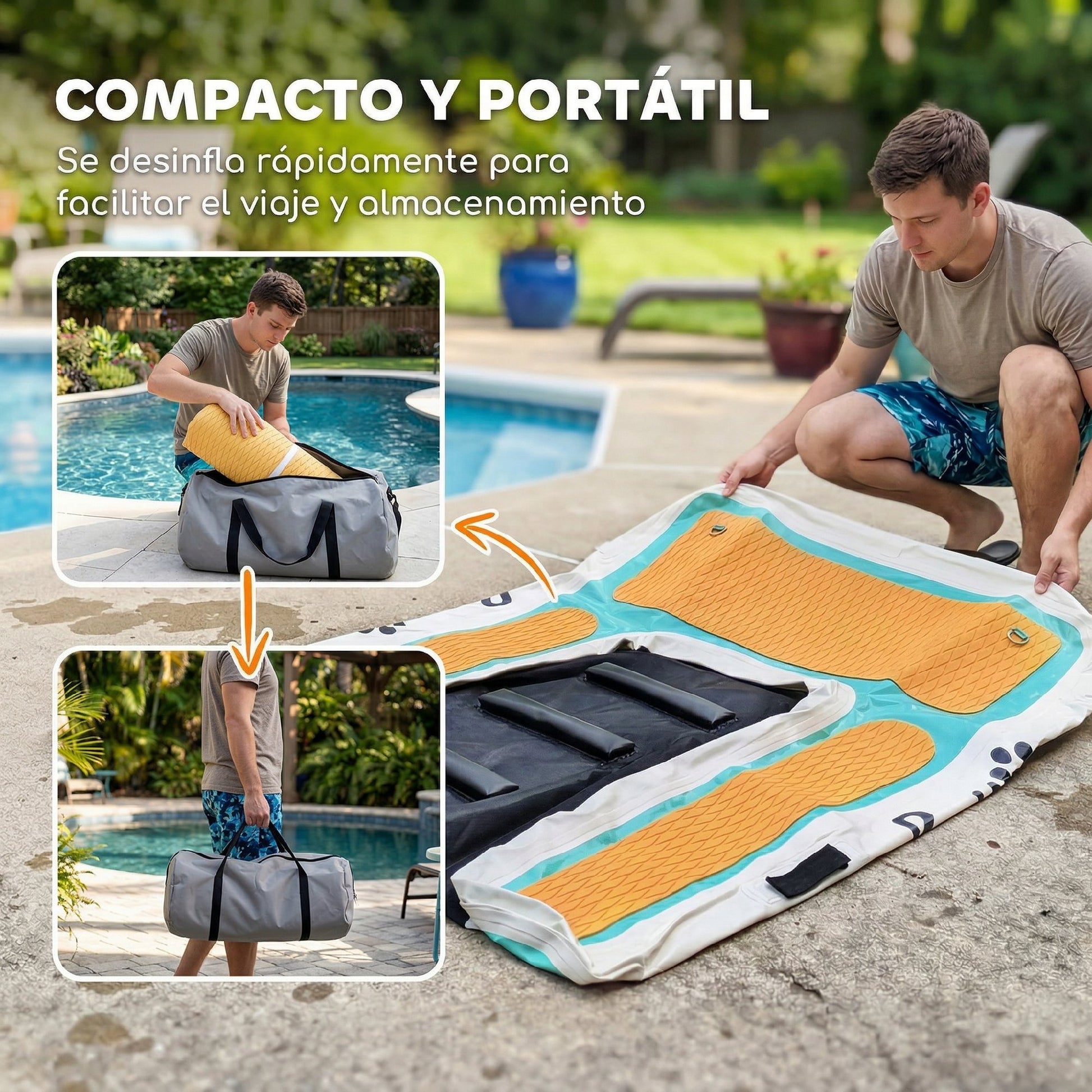 Pawhut Rampa De Agua Hinchable Para Perros Para Piscina Barcos Lagos 151x102 Cm_4