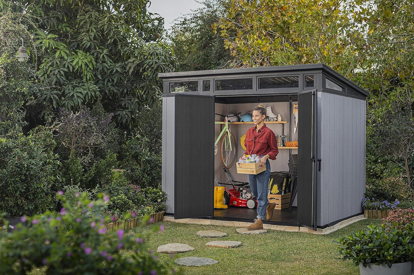 Keter Caseta Artisan 9x7: Almacenamiento Exterior, Resina, Efecto Madera._3