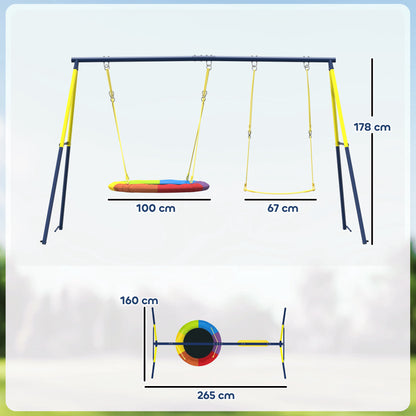 Aiyaplay Columpio Para Bebés Con 2 Columpios Cuerdas Ajustables Multicolor_2