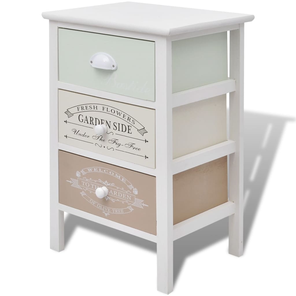 Mueble De Almacenaje Estilo Francés Con 3 Cajones Madera_1
