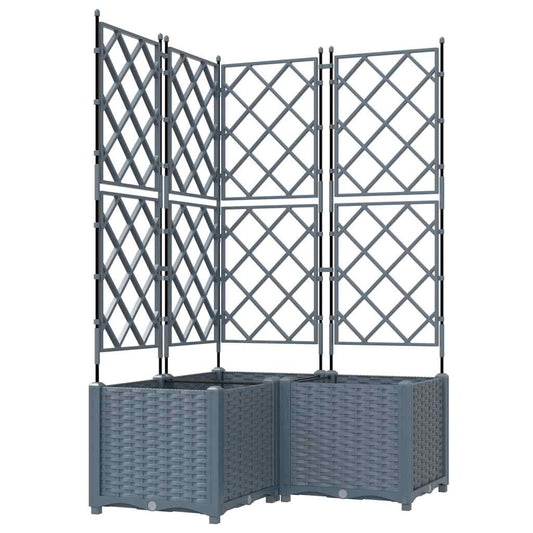 Vidaxl Maceta De Jardín Con Enrejado 3 Pcs Gris Claro 80 X 80 X 143 Cm_0