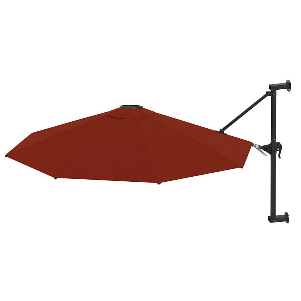 Vidaxl Sombrilla De Pared Con Palo De Metal Terracota 300 Cm_1
