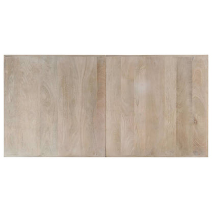 Mesa De Comedor Madera Maciza De Mango Blanco 160x80x75 Cm_2