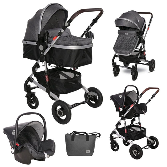 Carrito De Bebé Trío Convertible Alba Premium Steel Grey/black_0