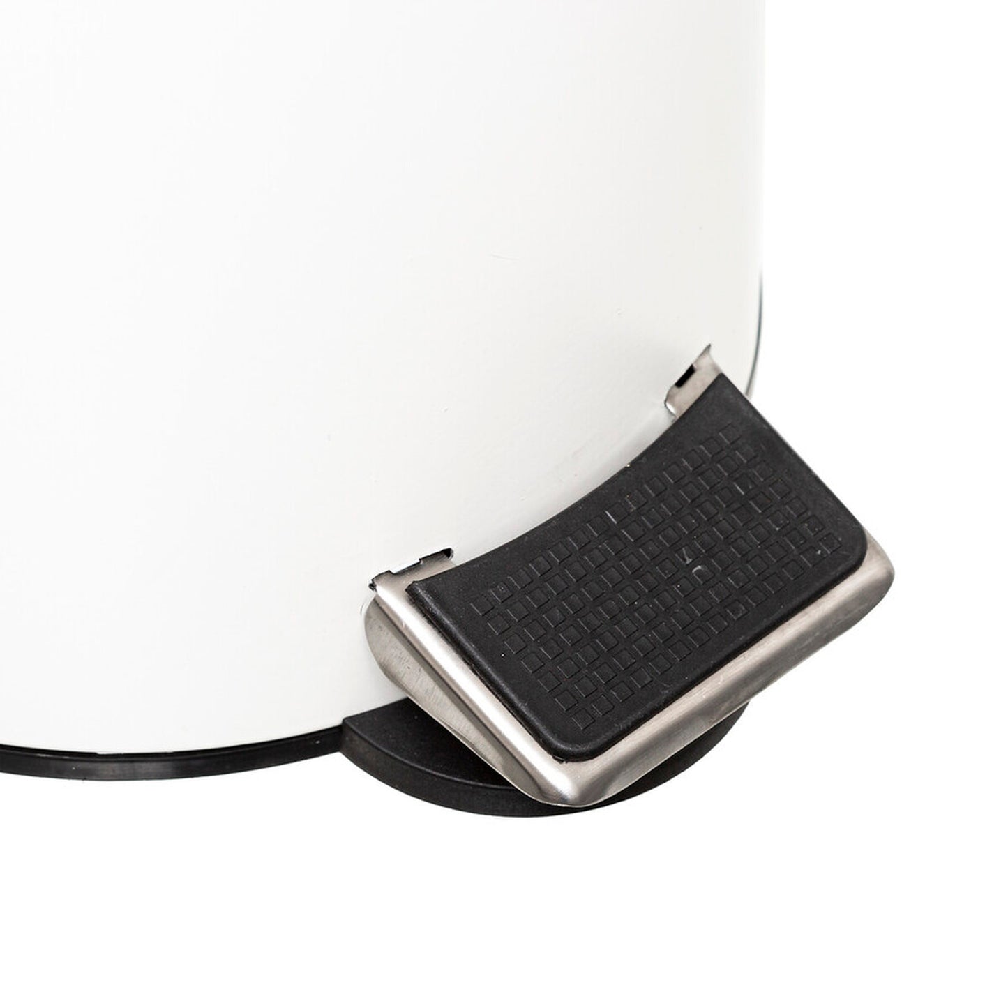 Cubo Pedal 3 L Con Tapa Bambú Moderno Blanco_1