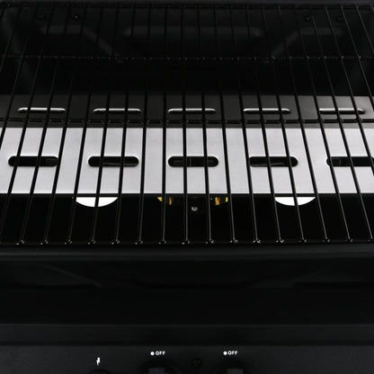 Vidaxl Barbacoa Portátil De Gas Con Mesita De 3 Estantes Negro_5