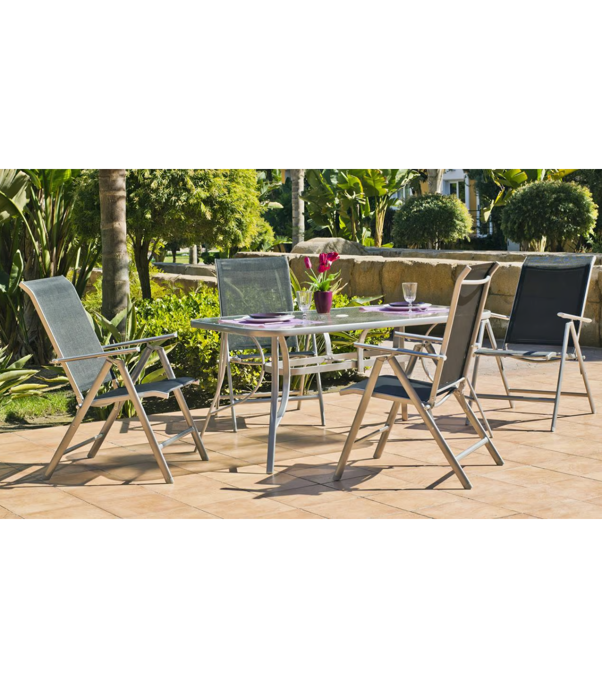 Pack 2 Sillones O Tumbonas Acero/textilen Seul-5 Plegables_3