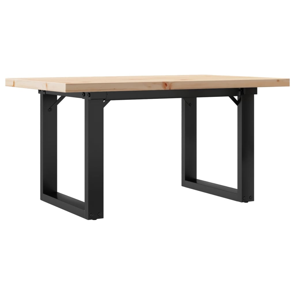Mesa De Centro Marco O Madera Maciza Pino Y Acero 80x50x40,5 Cm_4