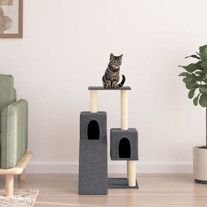 Vidaxl Rascador Para Gatos Con Postes De Sisal Gris Oscuro 82 Cm_1