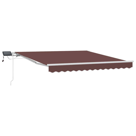 Toldo Retráctil Manual Con Luz Led Marrón 300x250 Cm_0